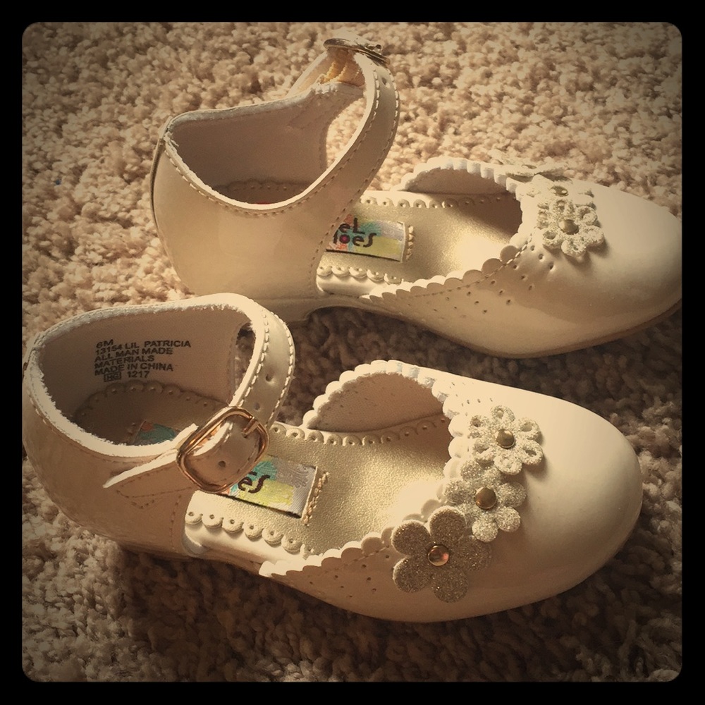 Cream Toddler Girls Dress Shoes
